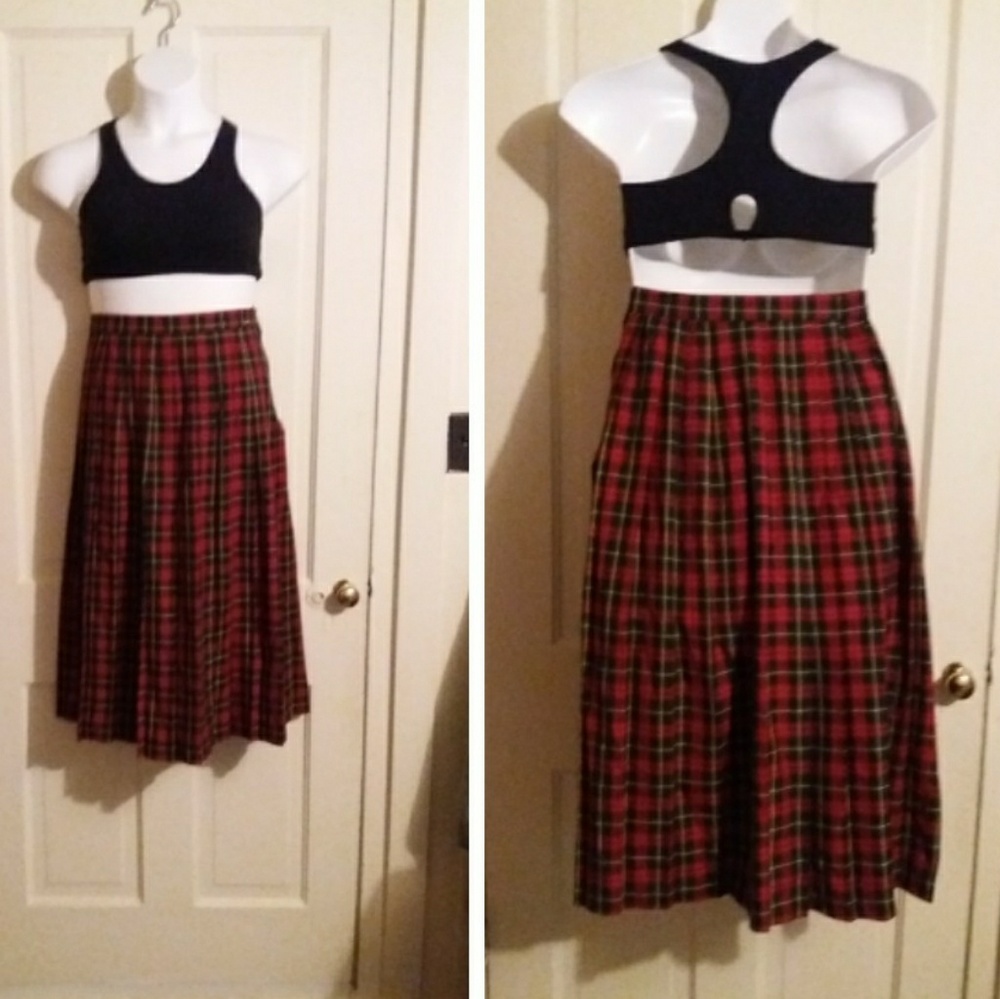Requirements Classic Plaid Pleated Skirt